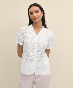 Brooks Brothers / ブルックス ブラザーズ シャツ・ブラウス | コットン　アイレット　ショートスリーブ　ブラウス