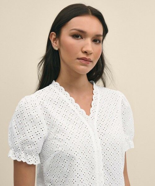 Brooks Brothers / ブルックス ブラザーズ シャツ・ブラウス | コットン アイレット ショートスリーブ ブラウス | 詳細3