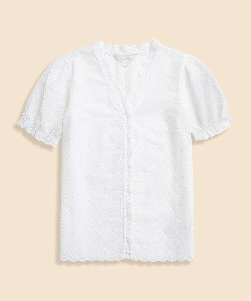 Brooks Brothers / ブルックス ブラザーズ シャツ・ブラウス | コットン アイレット ショートスリーブ ブラウス | 詳細4