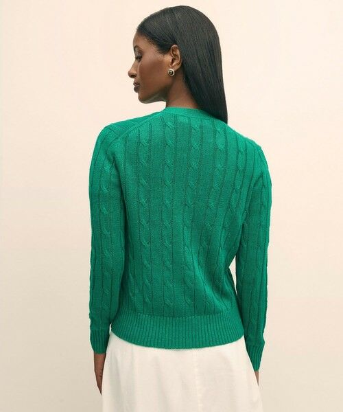 Brooks Brothers / ブルックス ブラザーズ カーディガン・ボレロ | リネン　ケーブル　Vネックカーディガン | 詳細1