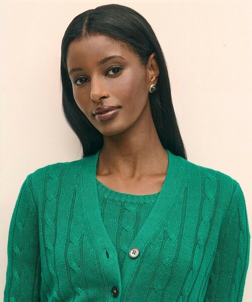 Brooks Brothers / ブルックス ブラザーズ カーディガン・ボレロ | リネン　ケーブル　Vネックカーディガン | 詳細2