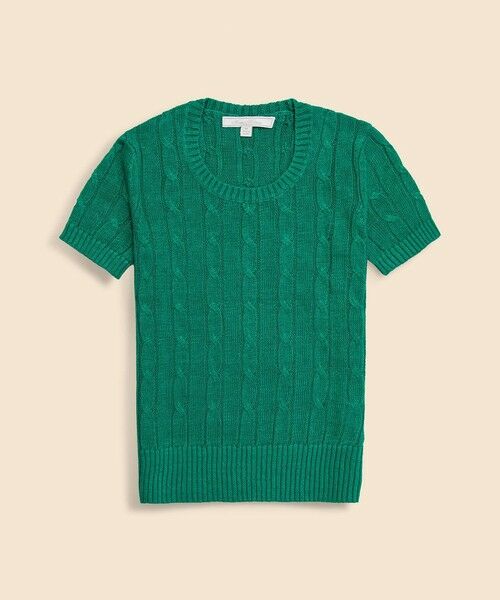 Brooks Brothers / ブルックス ブラザーズ ニット・セーター | リネン　ケーブル　ショートスリーブセーター | 詳細4