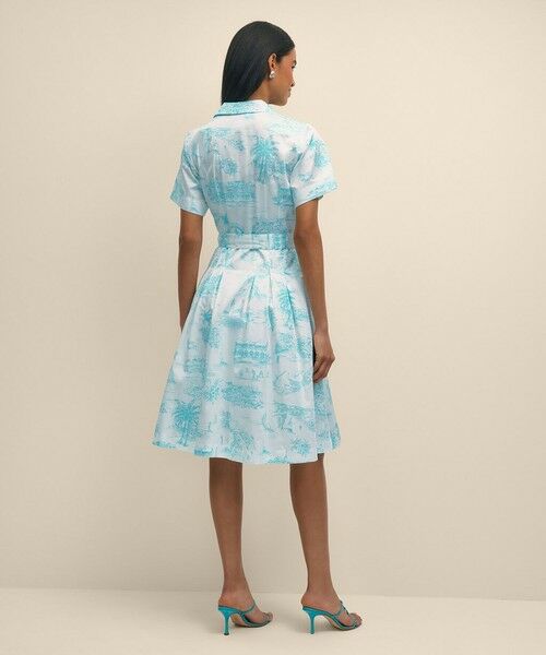 Brooks Brothers / ブルックス ブラザーズ ミニ丈・ひざ丈ワンピース | スーピマコットン トワルドジュイ ショートスリーブシャツワンピース | 詳細3