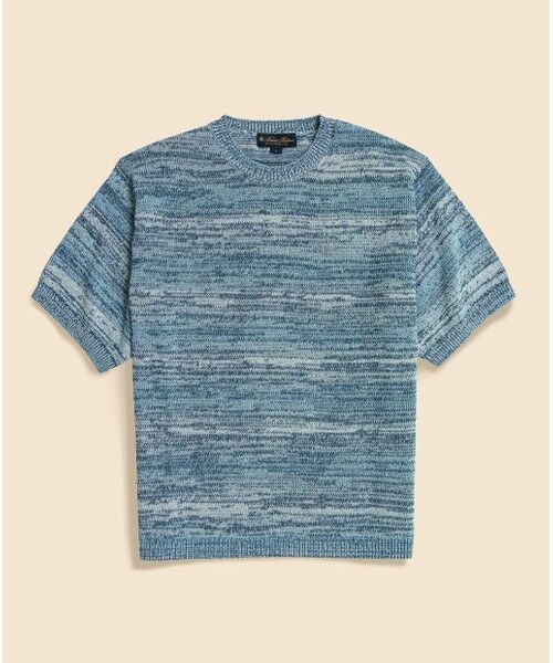 Brooks Brothers / ブルックス ブラザーズ ニット・セーター | コットンブレンド グラデーション ショートスリーブ クルーネックセーター(ネイビー)
