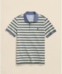 Brooks Brothers / ブルックス ブラザーズ ポロシャツ | スーピマコットンストレッチピケ　GFロゴ　マリナーストライプ　ポロシャツ　Slim Fit