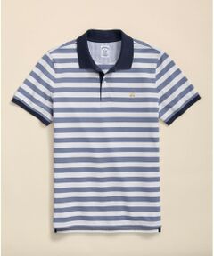 Brooks Brothers / ブルックス ブラザーズ ポロシャツ | スーピマコットンストレッチピケ　GFロゴ　マリナーストライプ　ポロシャツ　Slim Fit