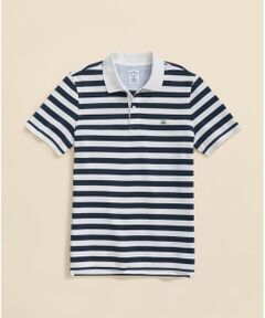 Brooks Brothers / ブルックス ブラザーズ ポロシャツ | スーピマコットンストレッチピケ　GFロゴ　マリナーストライプ　ポロシャツ　Slim Fit