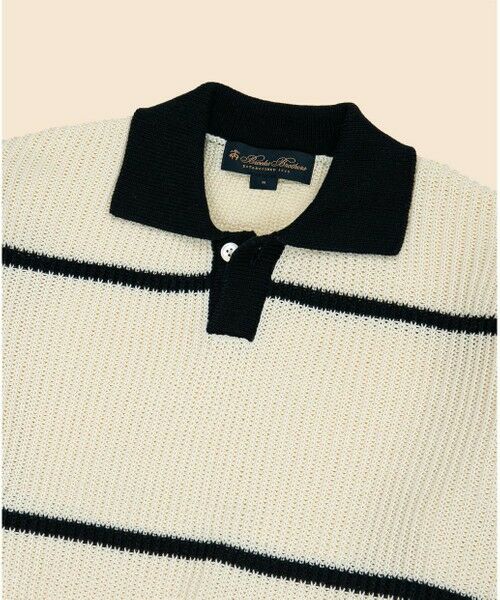 Brooks Brothers / ブルックス ブラザーズ ポロシャツ | コットン ワイドピッチストライプ ポロセーター | 詳細1