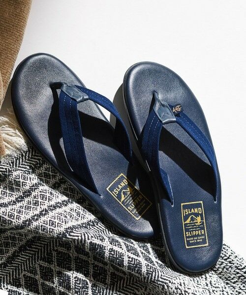 新品  SLIPPER ネイビー トングサンダル アイランドスリッパ ISLAND SLIPPER】アイランドスリッパ トングサンダル ネイビー