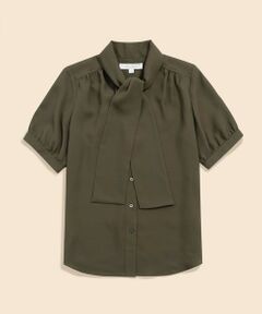 Brooks Brothers / ブルックス ブラザーズ シャツ・ブラウス | ポリエステルツイル　ショートスリーブ　ボウタイブラウス