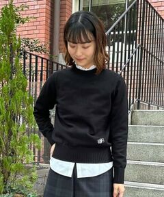 Brooks Brothers / ブルックス ブラザーズ ニット・セーター | 【Double B Collection】レーヨン／ポリエステル　BBロゴ　クルーネックセーター