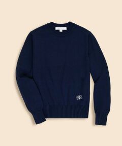 Brooks Brothers / ブルックス ブラザーズ ニット・セーター | 【Double B Collection】レーヨン／ポリエステル　BBロゴ　クルーネックセーター