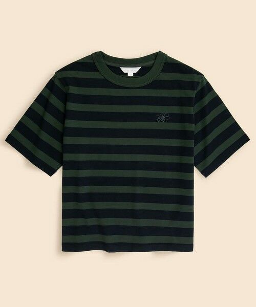 Brooks Brothers / ブルックス ブラザーズ Tシャツ | 【Double B Collection】コットン BBロゴ マリナーストライプ ヘビーウェイトTシャツ(グリーン系その他)