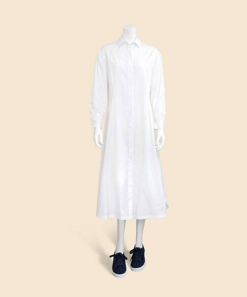 コットンタイプライター ロングシャツワンピース （ロング