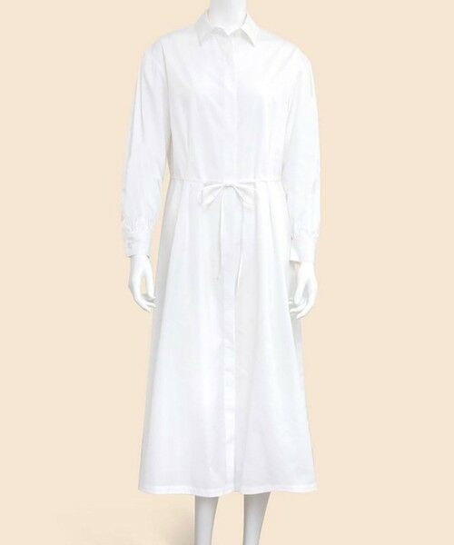 コットンタイプライター ロングシャツワンピース （ロング