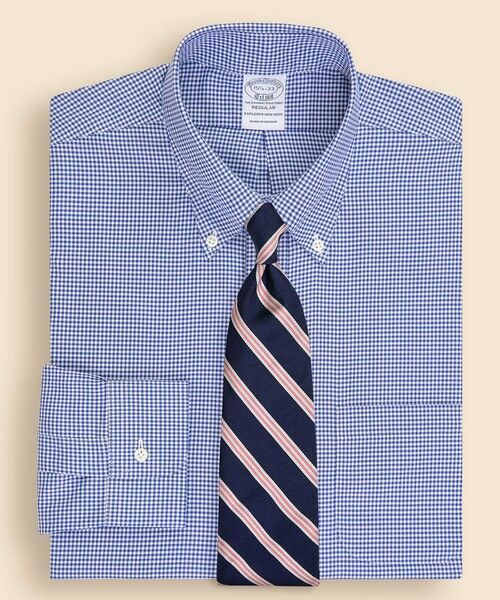 Brooks Brothers/ブルックス ブラザーズ Brooks Brothers Explorer コットンブレンド ギンガムチェック ドレスシャツ Regular Fit ブルー 16 1/2-32 Brooks Brothers/ブルックス ブラザーズ Brooks Brothers Explorer コットンブレンド ギンガムチェック ドレスシャツ Regular Fit ブルー 16 1/2-32