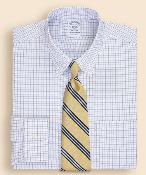 Brooks Brothers/ブルックス ブラザーズ Brooks Brothers Explorer コットンブレンド ウィンドウペイン ドレスシャツ Regular Fit ブルー 16 - 32 Brooks Brothers/ブルックス ブラザーズ Brooks Brothers Explorer コットンブレンド ウィンドウペイン ドレスシャツ Regular Fit ブルー 16 - 32