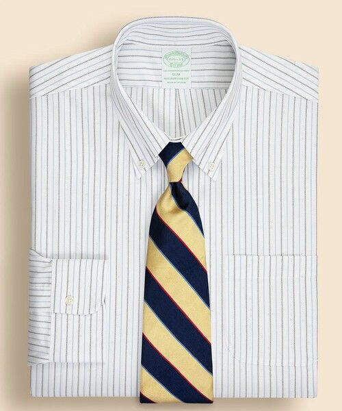 Brooks Brothers/ブルックス ブラザーズ ストレッチコットン ロイヤルオックスフォード オルタネイトストライプ ドレスシャツ Slim Fit ブルー 16 - 34 Brooks Brothers/ブルックス ブラザーズ ストレッチコットン ロイヤルオックスフォード オルタネイトストライプ ドレスシャツ Slim Fit ブルー 16 - 34