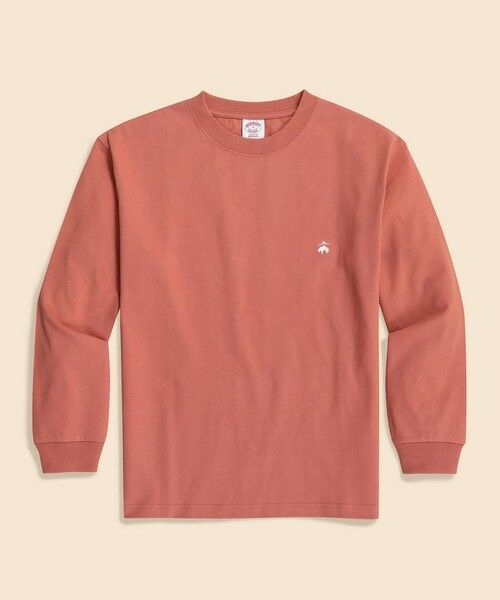 Brooks Brothers/ブルックス ブラザーズ USAコットンジャージー ヘビーウェイト GFロゴ ロングスリーブ Tシャツ レッド XL