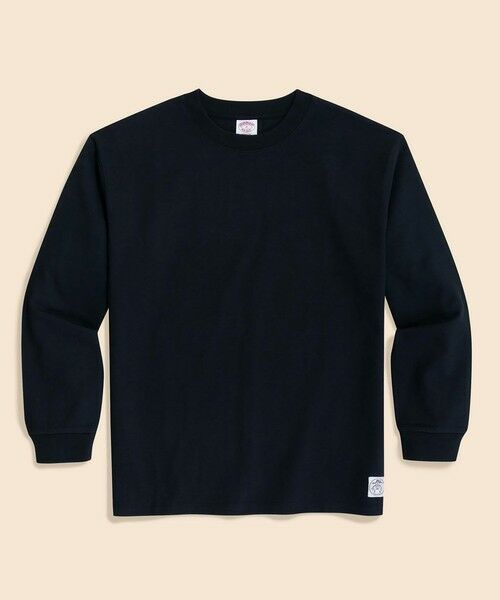 Brooks Brothers/ブルックス ブラザーズ USAコットンジャージー ヘビーウェイト GFロゴラベル ロングスリーブ Tシャツ ネイビー M