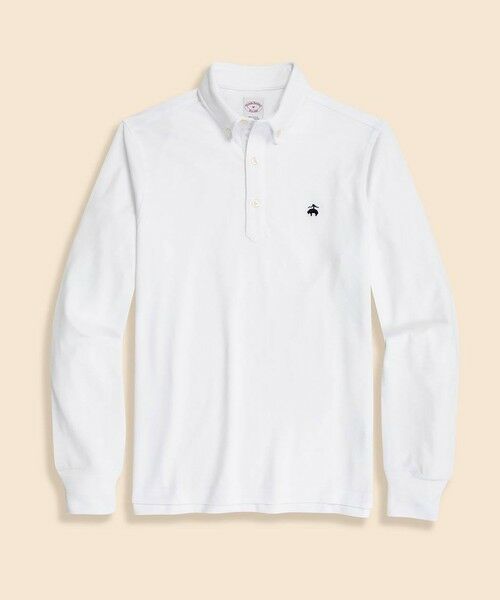 Brooks Brothers/ブルックス ブラザーズ コットン/ポリエステル ハイツイストピケ GFロゴ ロングスリーブポロシャツ ホワイト M Brooks Brothers/ブルックス ブラザーズ コットン/ポリエステル ハイツイストピケ GFロゴ ロングスリーブポロシャツ ホワイト M