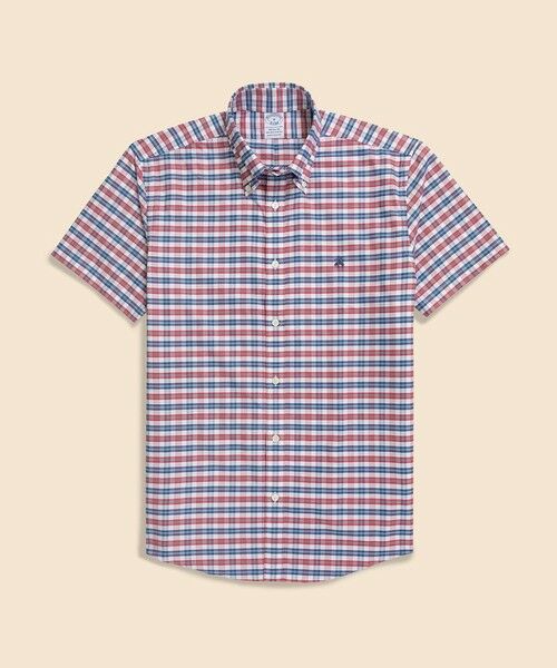 Brooks Brothers/ブルックス ブラザーズ ストレッチオックスフォード GFロゴ ショートスリーブ カジュアルシャツ Regular Fit ネイビー S Brooks Brothers/ブルックス ブラザーズ ストレッチオックスフォード GFロゴ ショートスリーブ カジュアルシャツ Regular Fit ネイビー S