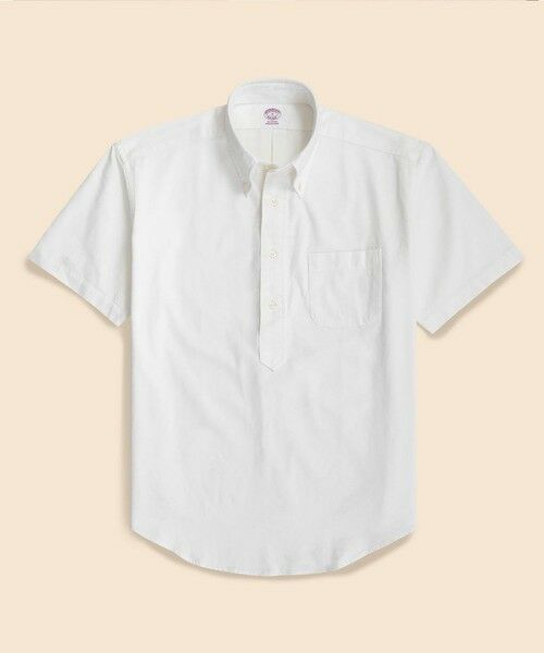 Brooks Brothers/ブルックス ブラザーズ コットン デニム ショートスリーブ プルオーバーシャツ ホワイト S Brooks Brothers/ブルックス ブラザーズ コットン デニム ショートスリーブ プルオーバーシャツ ホワイト S