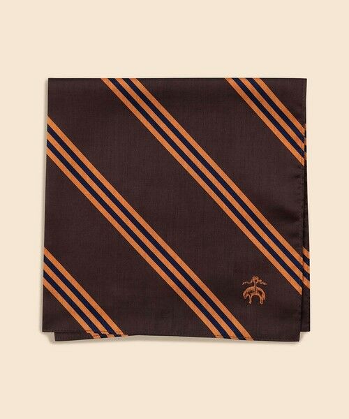 Brooks Brothers/ブルックス ブラザーズ コットン BB#1ストライププリント ハンカチ ブラウン ONE SIZE Brooks Brothers/ブルックス ブラザーズ コットン BB#1ストライププリント ハンカチ ブラウン ONE SIZE
