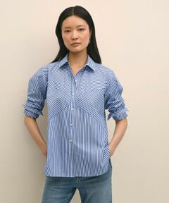 Brooks Brothers / ブルックス ブラザーズ シャツ・ブラウス | コットンポプリン　フロントパッチワーク　ストライプシャツ