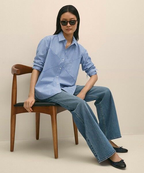 Brooks Brothers / ブルックス ブラザーズ シャツ・ブラウス | コットンポプリン　フロントパッチワーク　ストライプシャツ | 詳細4