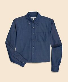Brooks Brothers / ブルックス ブラザーズ シャツ・ブラウス | ポリエステル／レーヨン　シャンブレー　クロップド　ボタンダウンシャツ