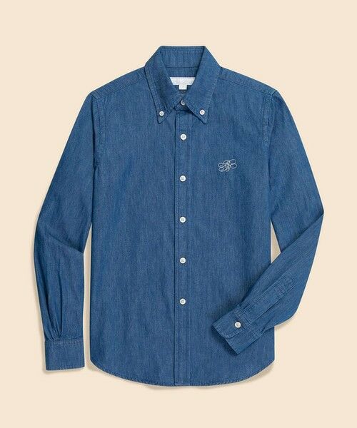 Brooks Brothers / ブルックス ブラザーズ シャツ・ブラウス | 【Double B Collection】 コットン　ライトウェイトデニム　BBロゴ　ボタンダウンシャツ　Classic Fit | 詳細1