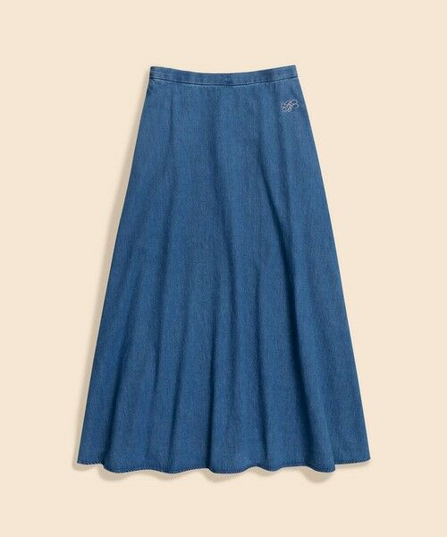 Brooks Brothers / ブルックス ブラザーズ デニムスカート | 【Double B Collection】 コットン デニム BBロゴ フレアスカート | 詳細1