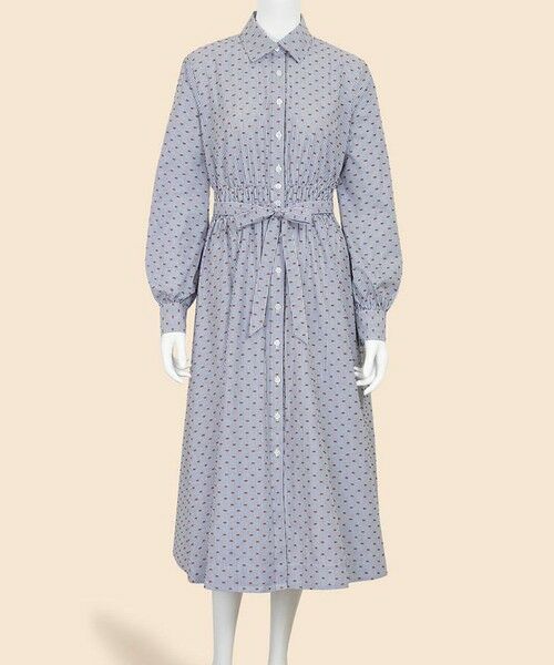 Brooks Brothers / ブルックス ブラザーズ ロング・マキシ丈ワンピース | コットン ストライプ クリップドット ベルテッドシャツワンピース | 詳細1