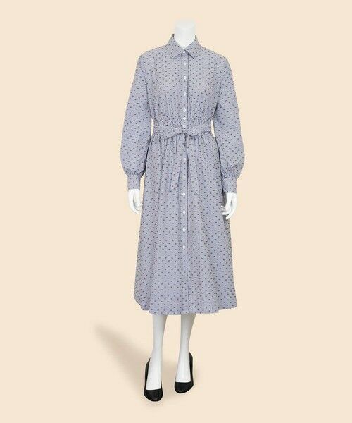 Brooks Brothers / ブルックス ブラザーズ ロング・マキシ丈ワンピース | コットン ストライプ クリップドット ベルテッドシャツワンピース | 詳細2