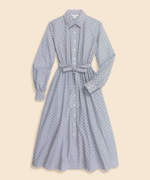 Brooks Brothers / ブルックス ブラザーズ ロング・マキシ丈ワンピース | コットン ストライプ クリップドット ベルテッドシャツワンピース | 詳細6