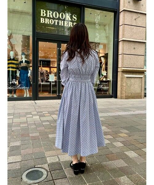 Brooks Brothers / ブルックス ブラザーズ ロング・マキシ丈ワンピース | コットン ストライプ クリップドット ベルテッドシャツワンピース | 詳細8
