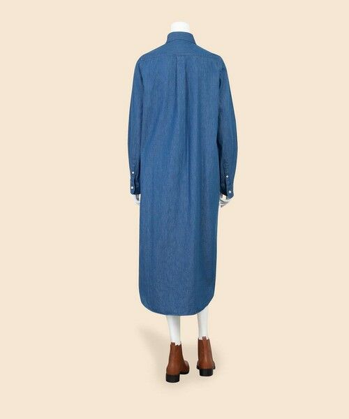 Brooks Brothers / ブルックス ブラザーズ ロング・マキシ丈ワンピース | 【Double B Collection】 コットン　ライトウェイトデニム　BBロゴ　ボタンダウンシャツワンピース | 詳細3