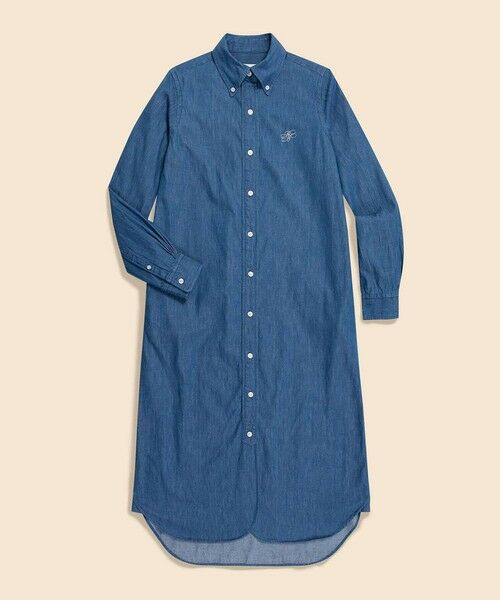 Brooks Brothers / ブルックス ブラザーズ ロング・マキシ丈ワンピース | 【Double B Collection】 コットン　ライトウェイトデニム　BBロゴ　ボタンダウンシャツワンピース | 詳細4
