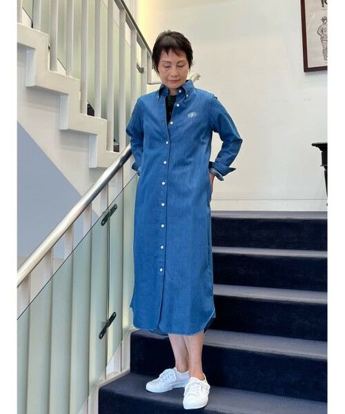 Brooks Brothers/ブルックス ブラザーズ 【Double B Collection】 コットン ライトウェイトデニム BBロゴ ボタンダウンシャツワンピース ライトブルー 2 Brooks Brothers/ブルックス ブラザーズ 【Double B Collection】 コットン ライトウェイトデニム BBロゴ ボタンダウンシャツワンピース ライトブルー 2