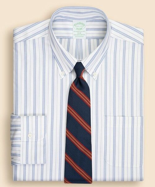 Brooks Brothers/ブルックス ブラザーズ ストレッチロイヤルオックスフォード ドレスシャツ Slim Fit ホワイト×ブルー 15 - 33 Brooks Brothers/ブルックス ブラザーズ ストレッチロイヤルオックスフォード ドレスシャツ Slim Fit ホワイト×ブルー 15 - 33