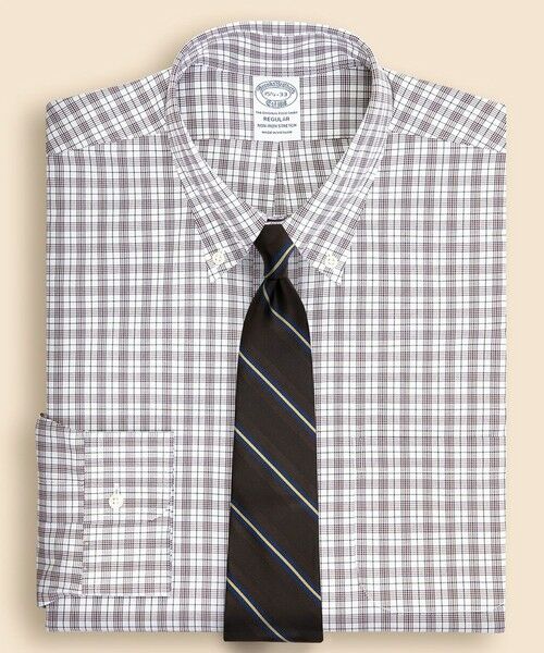 Brooks Brothers/ブルックス ブラザーズ ストレッチピンポイントオックスフォード チェック ドレスシャツ Regular Fit ブラウン 14 1/2-32 Brooks Brothers/ブルックス ブラザーズ ストレッチピンポイントオックスフォード チェック ドレスシャツ Regular Fit ブラウン 14 1/2-32