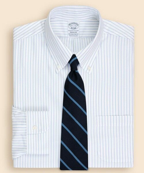Brooks Brothers/ブルックス ブラザーズ ストレッチドビー ストライプ ドレスシャツ Regular Fit ホワイト×ブルー 17 1/2-33 Brooks Brothers/ブルックス ブラザーズ ストレッチドビー ストライプ ドレスシャツ Regular Fit ホワイト×ブルー 17 1/2-33