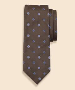 Brooks Brothers / ブルックス ブラザーズ ネクタイ | シルク　フラワー×スクエアモチーフ　ジャカードタイ