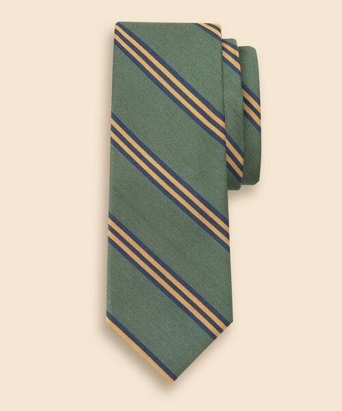 Brooks Brothers/ブルックス ブラザーズ タッサーシルク/コットン BB#1ストライプタイ グリーン ONE SIZE Brooks Brothers/ブルックス ブラザーズ タッサーシルク/コットン BB#1ストライプタイ グリーン ONE SIZE