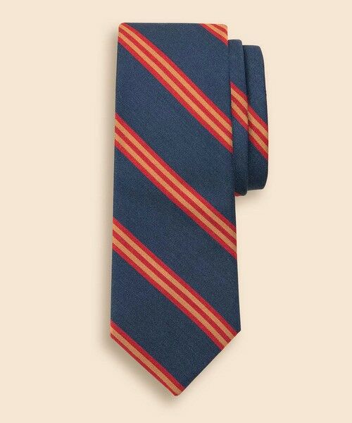 Brooks Brothers/ブルックス ブラザーズ タッサーシルク/コットン BB#1ストライプタイ ブルー ONE SIZE Brooks Brothers/ブルックス ブラザーズ タッサーシルク/コットン BB#1ストライプタイ ブルー ONE SIZE