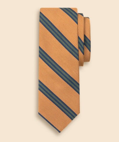 Brooks Brothers/ブルックス ブラザーズ タッサーシルク/コットン BB#1ストライプタイ イエロー ONE SIZE Brooks Brothers/ブルックス ブラザーズ タッサーシルク/コットン BB#1ストライプタイ イエロー ONE SIZE