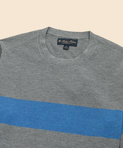 Brooks Brothers / ブルックス ブラザーズ ニット・セーター | スーピマコットン　チェストストライプ　クルーネックセーター | 詳細1