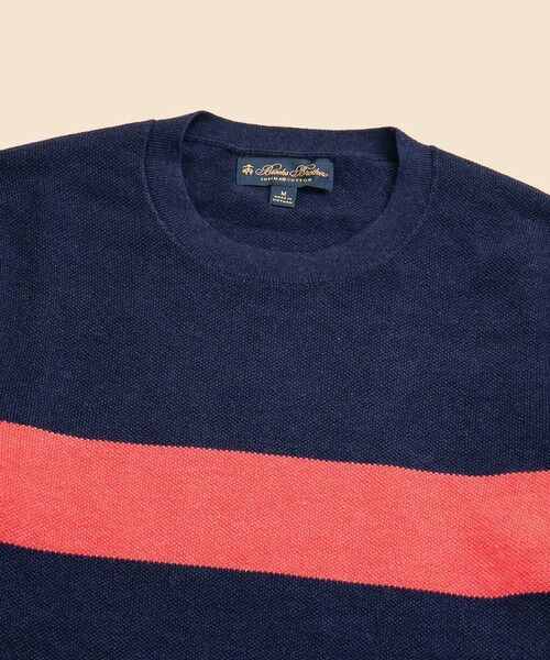 Brooks Brothers / ブルックス ブラザーズ ニット・セーター | スーピマコットン　チェストストライプ　クルーネックセーター | 詳細2