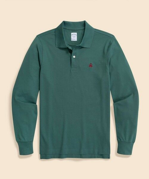 Brooks Brothers/ブルックス ブラザーズ スーピマコットンストレッチピケ GFロゴ ロングスリーブポロシャツ Slim Fit グリーン XS Brooks Brothers/ブルックス ブラザーズ スーピマコットンストレッチピケ GFロゴ ロングスリーブポロシャツ Slim Fit グリーン XS